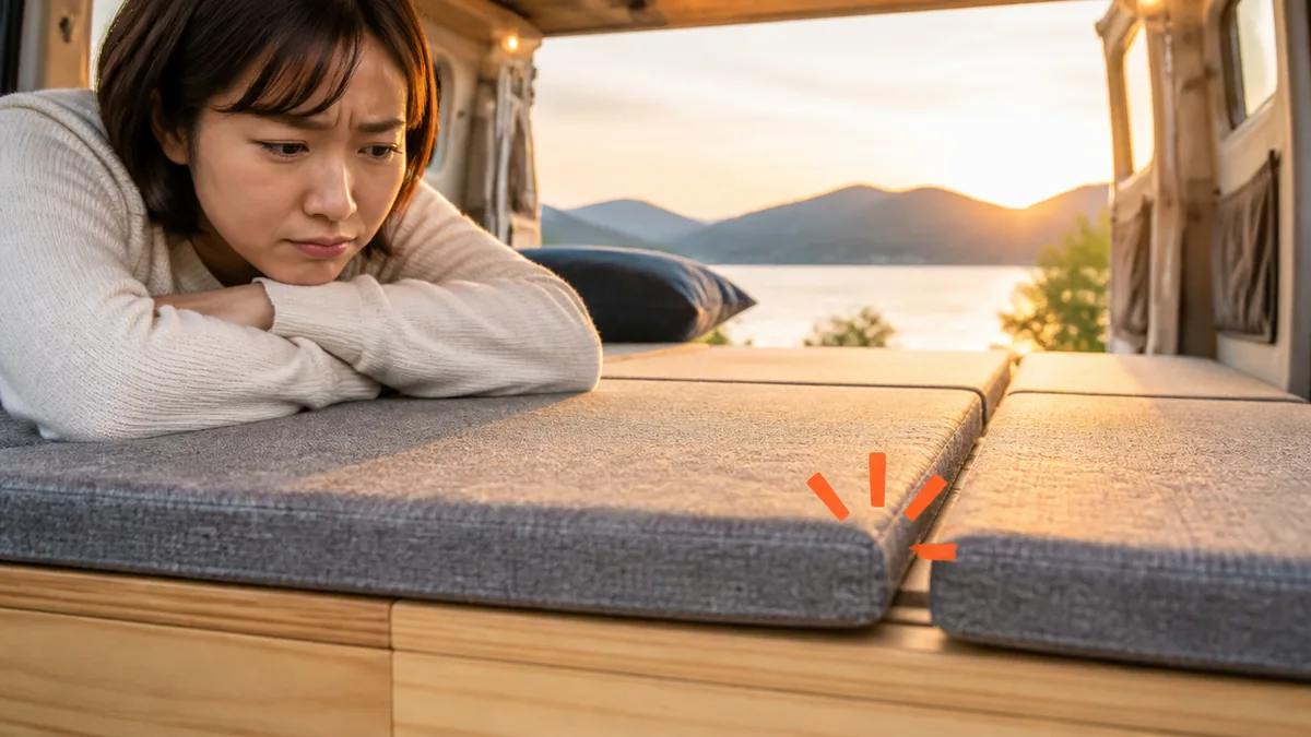 なぜ車中泊は段差解消が必要?1cmの凹凸が眠りを妨げる理由の解説画像