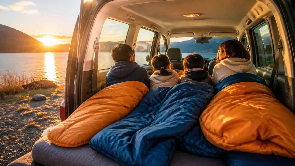 車中泊で4人が寝るには何が必要？最低限のスペース条件の解説画像