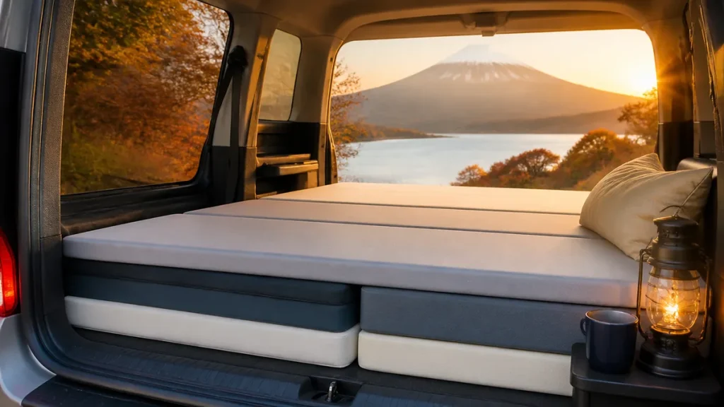 車中泊ニトリマット厳選6製品｜3,490円〜の厚さ別比較と段差を消す重ね技のアイキャッチ画像
