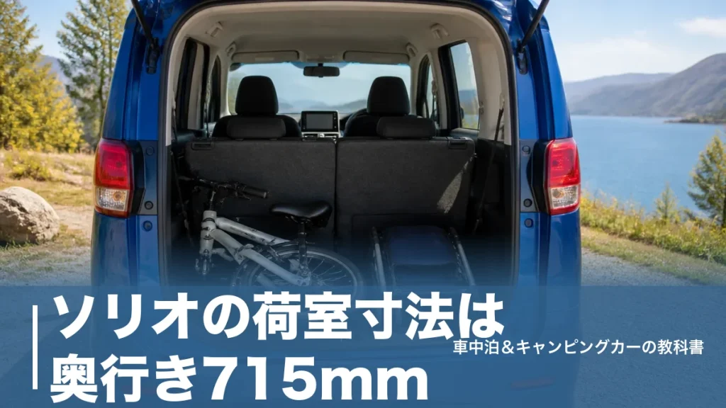 ソリオの荷室寸法は奥行き715mm｜後席スライドで1,390mmまで広がる積載と車中泊の実力のアイキャッチ画像