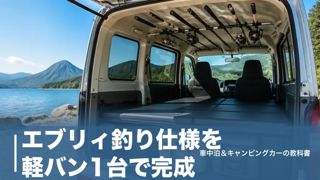 エブリィ釣り仕様を軽バン1台で完成｜ロッドホルダー2.4万円〜車中泊まで全手順のアイキャッチ画像