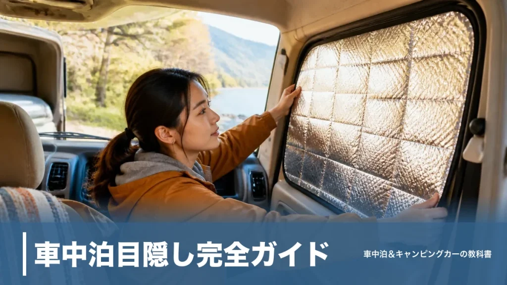 車中泊目隠し完全ガイド｜自作700円〜専用シェード3万円台まで防犯と快眠のコツのアイキャッチ画像