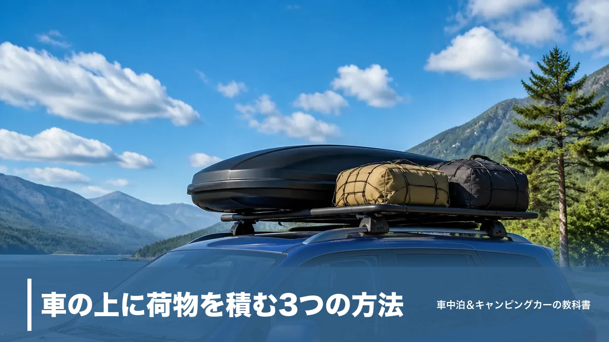 車の上に荷物を積む3つの方法｜ボックス・キャリア・バッグを容量と価格で比較のアイキャッチ画像