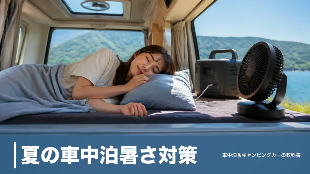 夏の車中泊暑さ対策｜エンジンを切っても眠れる9つの方法と熱中症を防ぐ準備のアイキャッチ画像