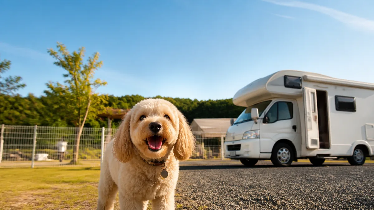 ヒュッゲビレッジRVパークG-2nd完全ガイド|電源3,300円で愛犬と泊まる常総市の車中泊拠点のアイキャッチ画像