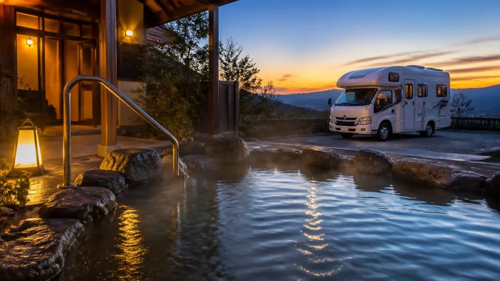 RVパークsmart最高の湯を徹底ガイド｜1泊7,800円で温泉入り放題の車中泊術のアイキャッチ画像