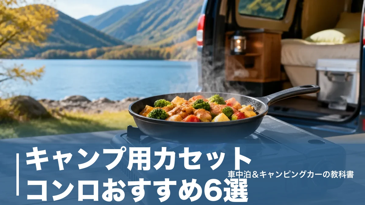 キャンプ用カセットコンロおすすめ6選｜5,180円〜と車中泊で使う安全ルールのアイキャッチ画像