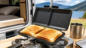 ホットサンドメーカーコールマン2機種を徹底比較｜550gの実力と車中泊で焼く全手順のアイキャッチ画像