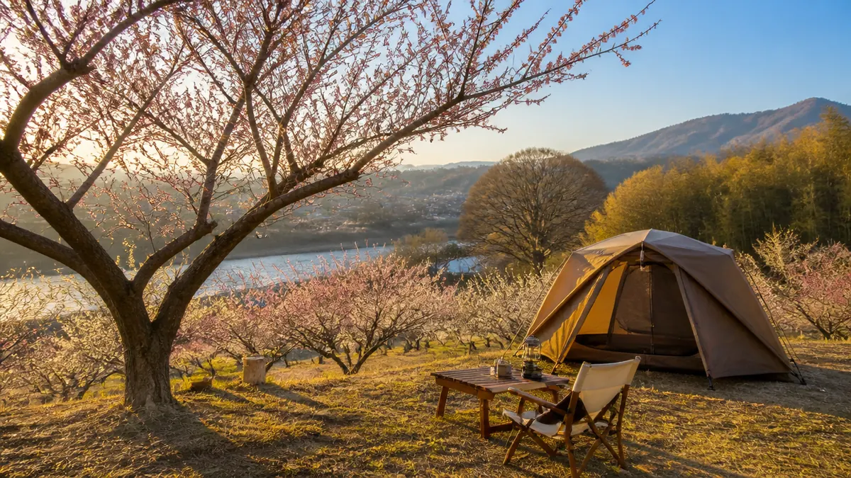 Ogawa Plum Garden for campersはどんな場所？梅林に一日数組だけ泊まる小川町のキャンプ場の解説画像