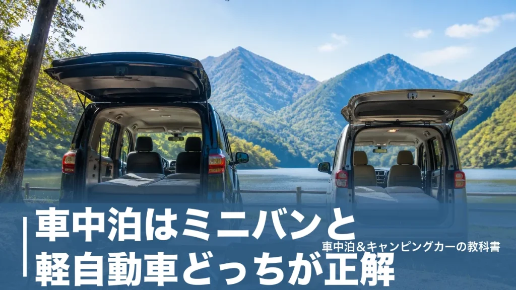 車中泊はミニバンと軽自動車どっちが正解？室内長3,145mmと2,125mmで選ぶ基準のアイキャッチ画像