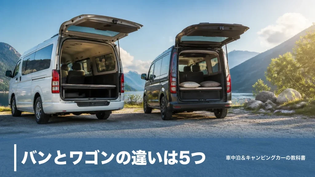 バンとワゴンの違いは5つ｜車検・税金・定員で変わる車中泊向きはどっち？のアイキャッチ画像