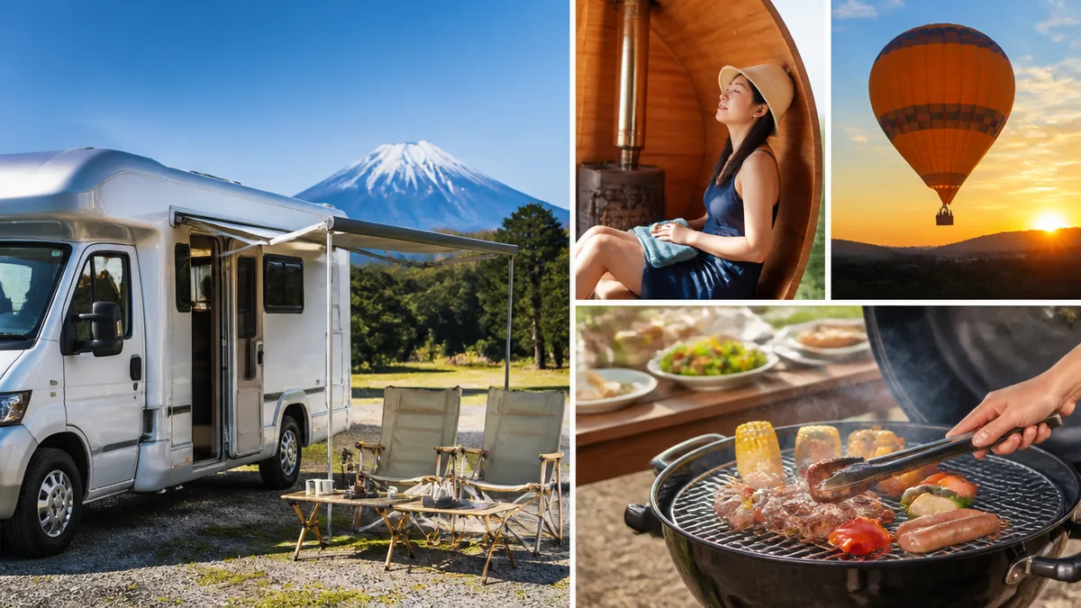 泊まるだけで終わらせない。場内で遊べる4つのコンテンツの解説画像